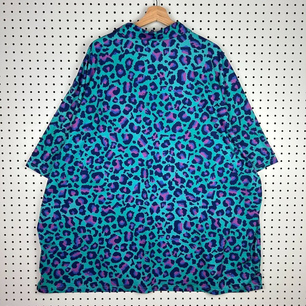 Retro Rifle Leopard Miami Polo Shirt Size 4XL RARE PRINT Golf Performance LOUD - Picture 4 of 6